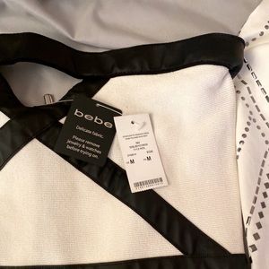 Bebe (Black and white strapless dress)